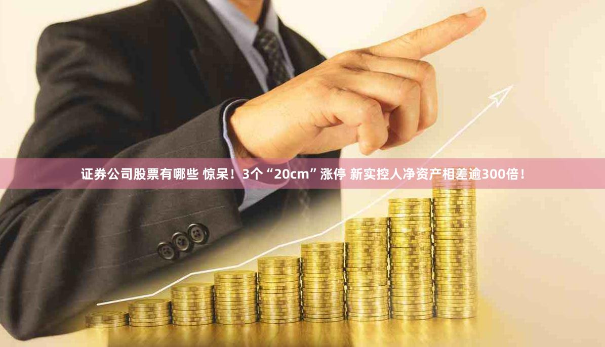 证券公司股票有哪些 惊呆！3个“20cm”涨停 新实控人净资产相差逾300倍！